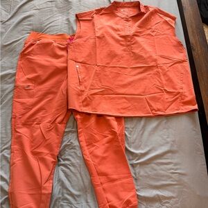 Figs Coral Sleeveless Top and Pants Set